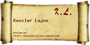 Keszler Lajos névjegykártya
